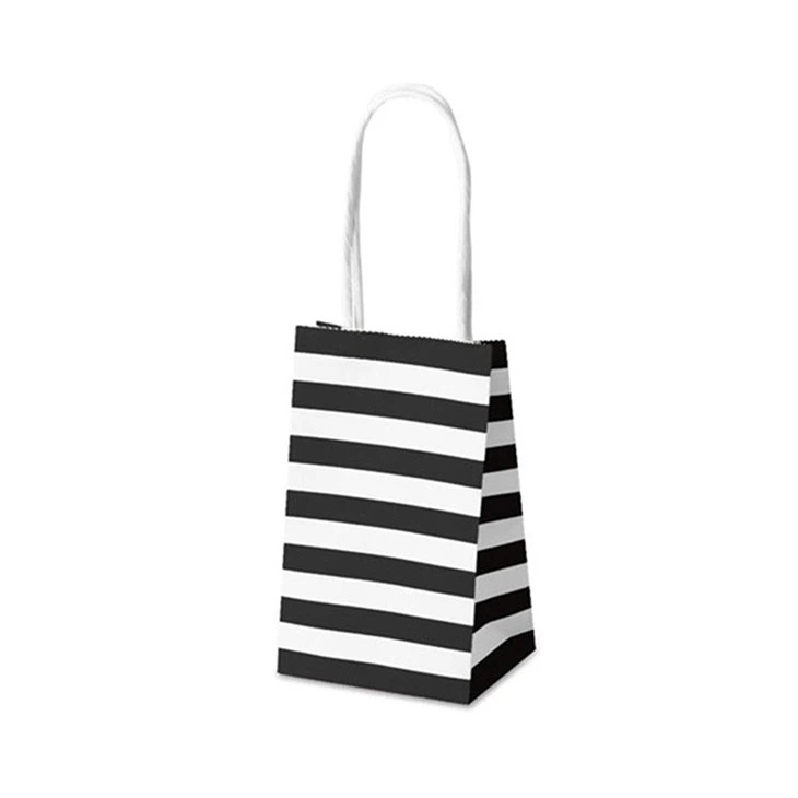 Candy-colored Striped White Kraft Paper Bag